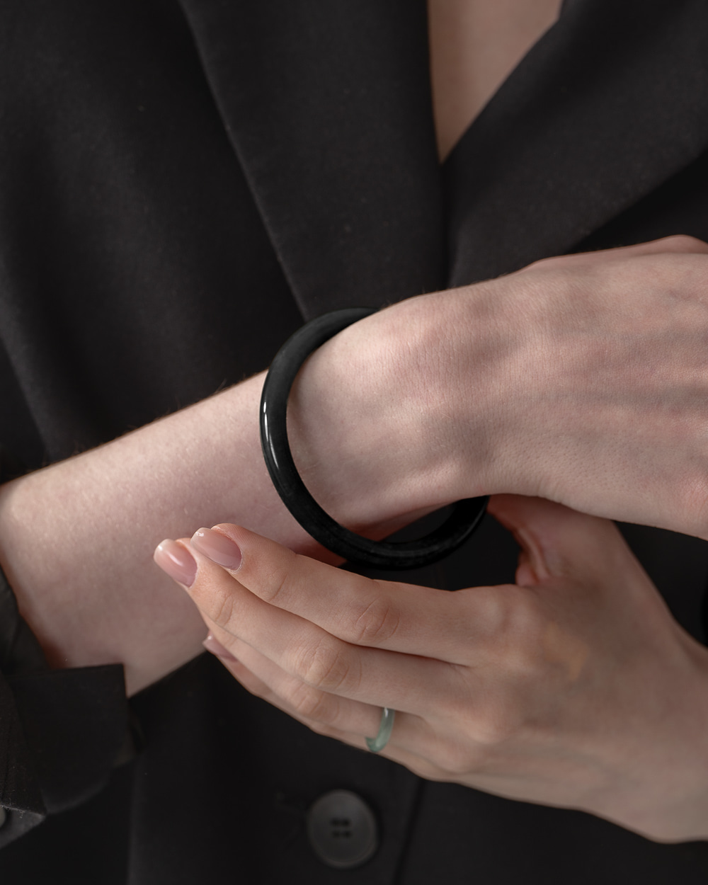 A 제이드 흑옥 옥팔찌 뱅글 Deep Black Jade Bangle - 상세 이미지 5