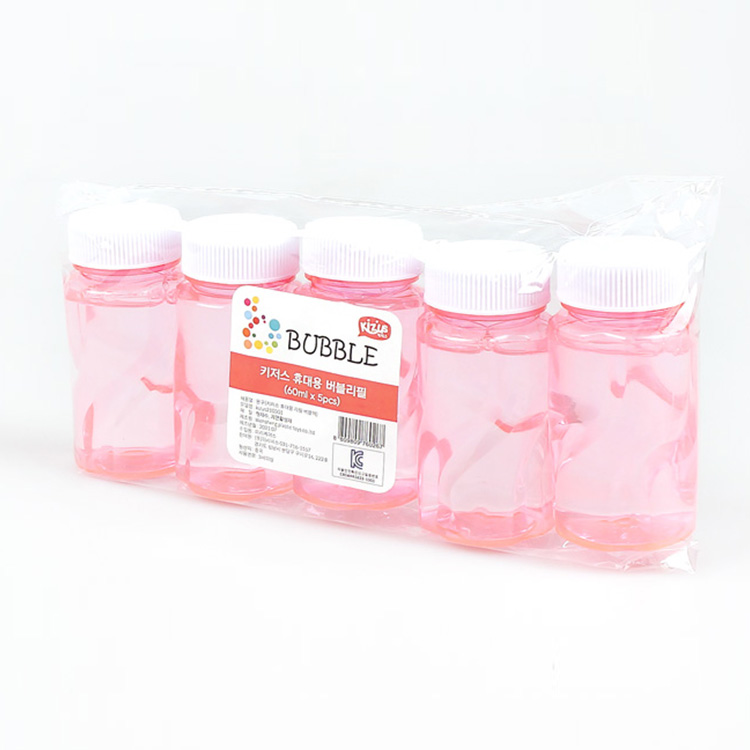키저스 휴대용버블액 KC완료 핑크통 블루통(60ml x 5개) - 메인 이미지
