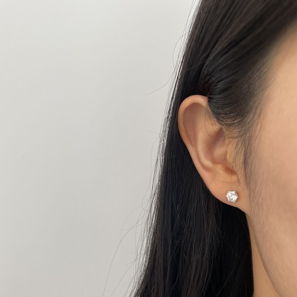 천연 3부 다이아 귀걸이 5부 우신 GIA 베이직 6프롱 여성 생일 선물 기본 결혼 - 상세 이미지 5