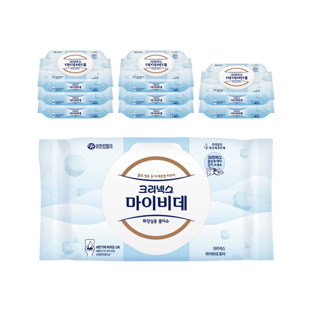 크리넥스 마이비데 퓨어 캡 40매X9팩
