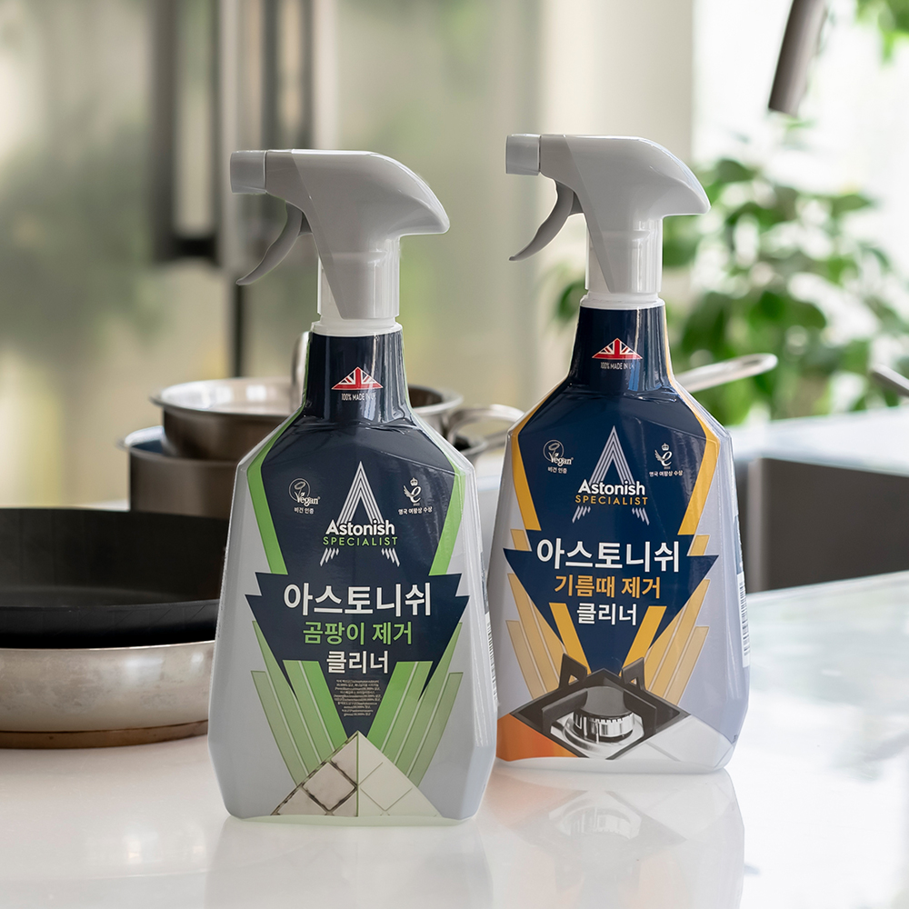 아스토니쉬 기름때제거750ml+곰팡이제거750ml 초강력 클리너 물때 후드
