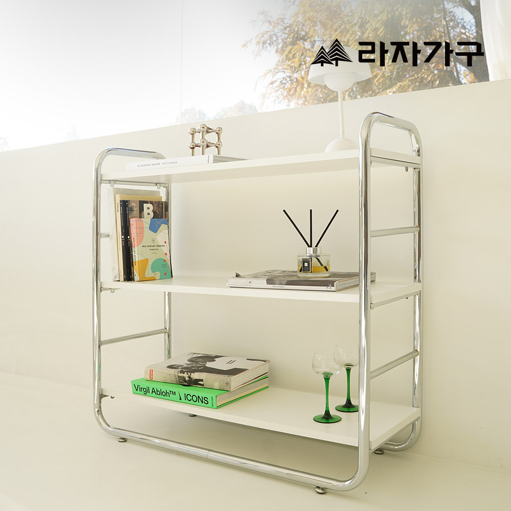 라자가구 다니엘 다용도 거실 수납 철제 미드센츄리 3단 선반 - 메인 이미지