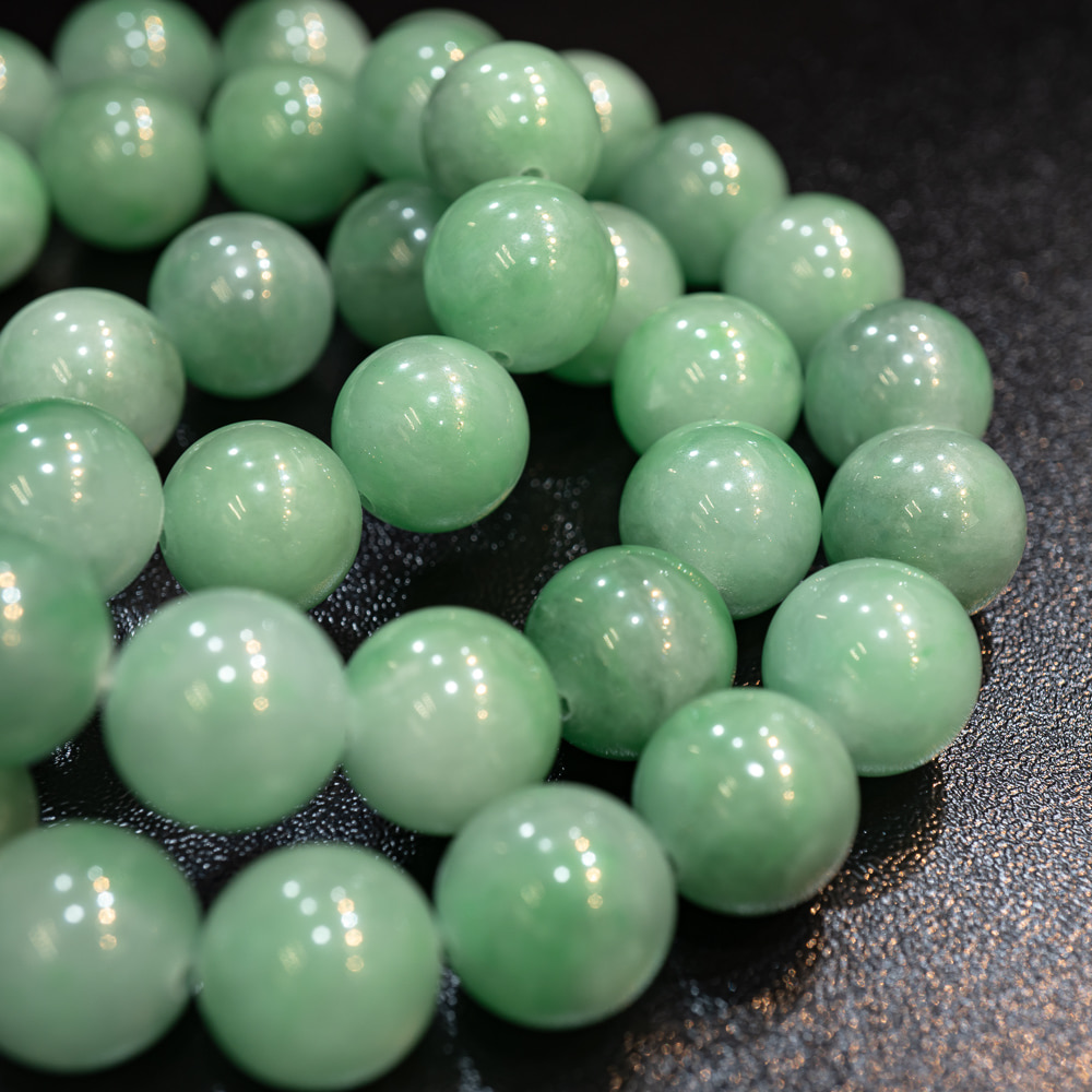 천연비취 비드 옥팔찌 옥구슬 5mm, 7mm, 9mm, 11mm, 13mm - 상세 이미지 5