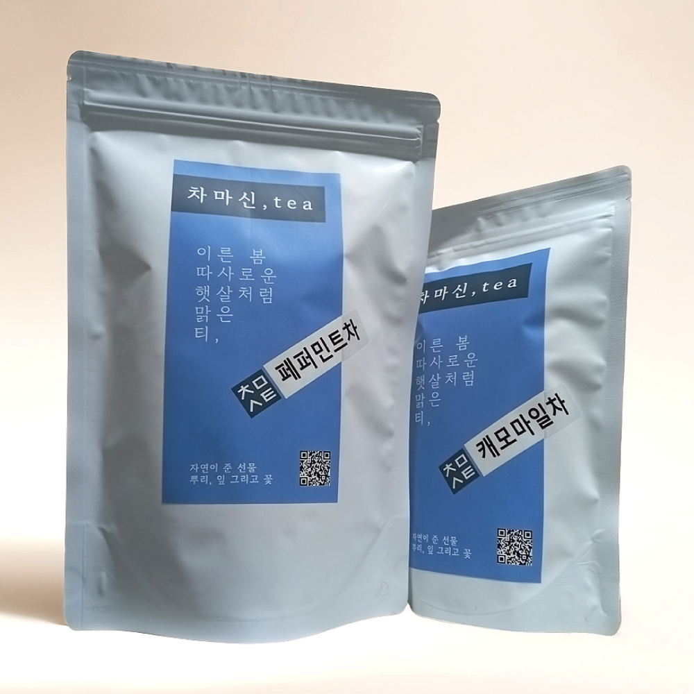 페퍼민트차+캐모마일차 각 50T 총 100티백 페파민트 캐모마일티 세트 - 메인 이미지