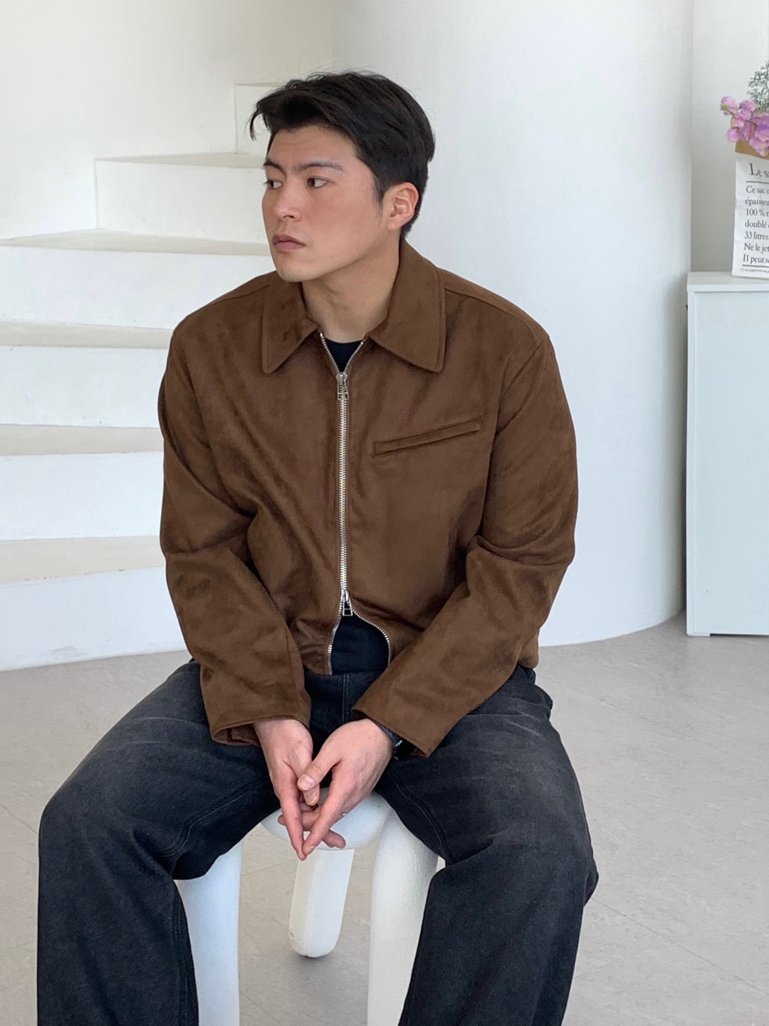 남자스웨이드자켓 크롭 트러커자켓 봄자켓 - 상세 이미지 2