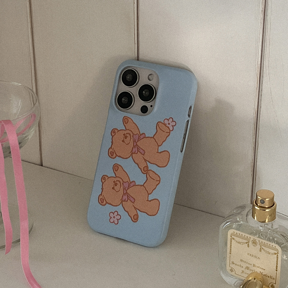 bear embroidery 아이폰 16pro 케이스 하드 - 상세 이미지 4