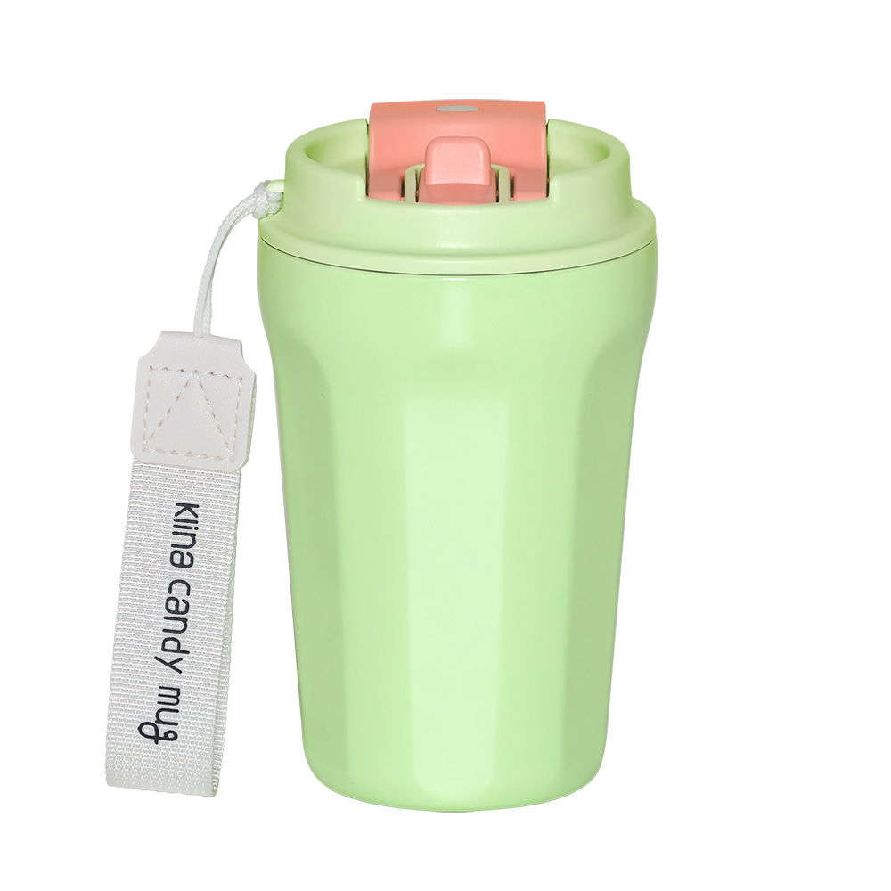 클리나 빨대 텀블러 보온보냉 스텐 텀블러 380ml, 크림라떼 이미지 7