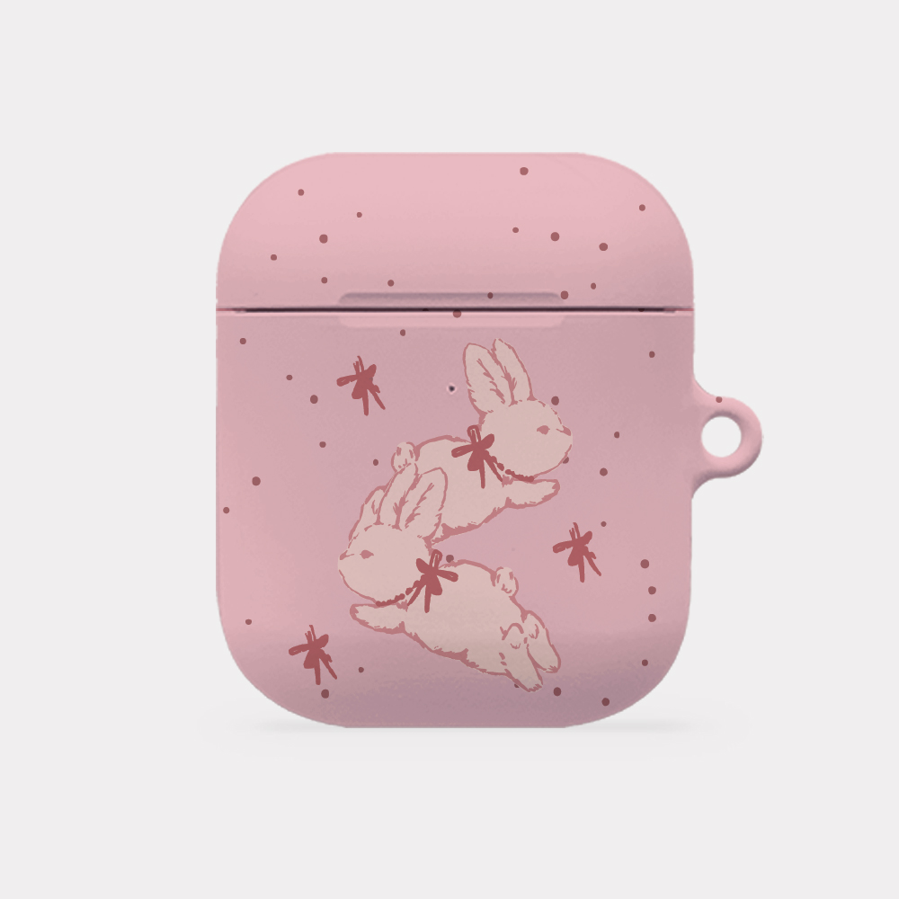 fuzzy ribbon bunny 디자인 [hard 에어팟케이스 시리즈] - 상세 이미지 2