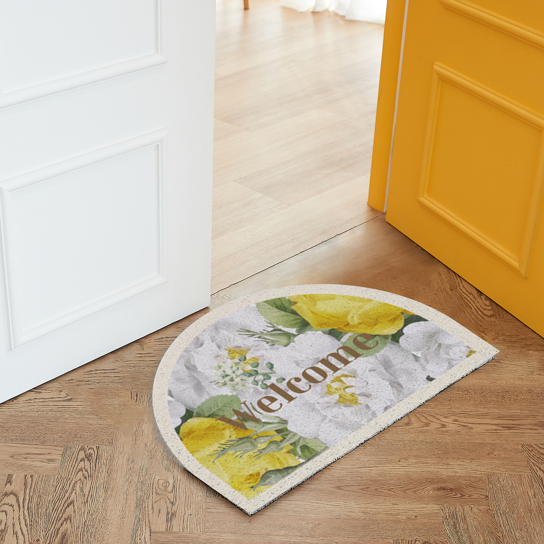 코메샵 웰컴 매트 FM01-1 꽃피어나 빨강 현관 코일매트 120x90cm - 상세 이미지 2