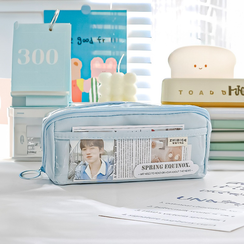 중학생 고등학생 대용량 180도 필통 블랙컬러 이미지 6