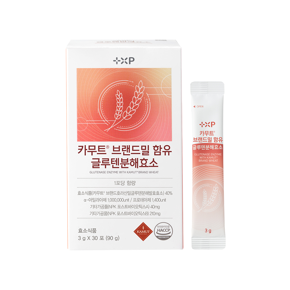 카무트 브랜드밀 함유 글루텐분해효소 K-글루테네이즈 소화효소 분말 스틱 30포 - 메인 이미지