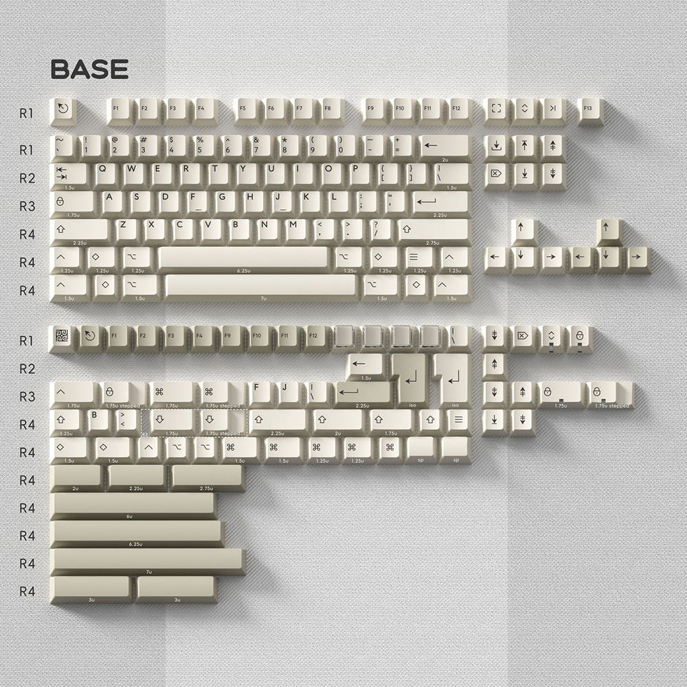 PBTFANS PASTEL GRAY 키캡 베이스킷 - 상품 이미지