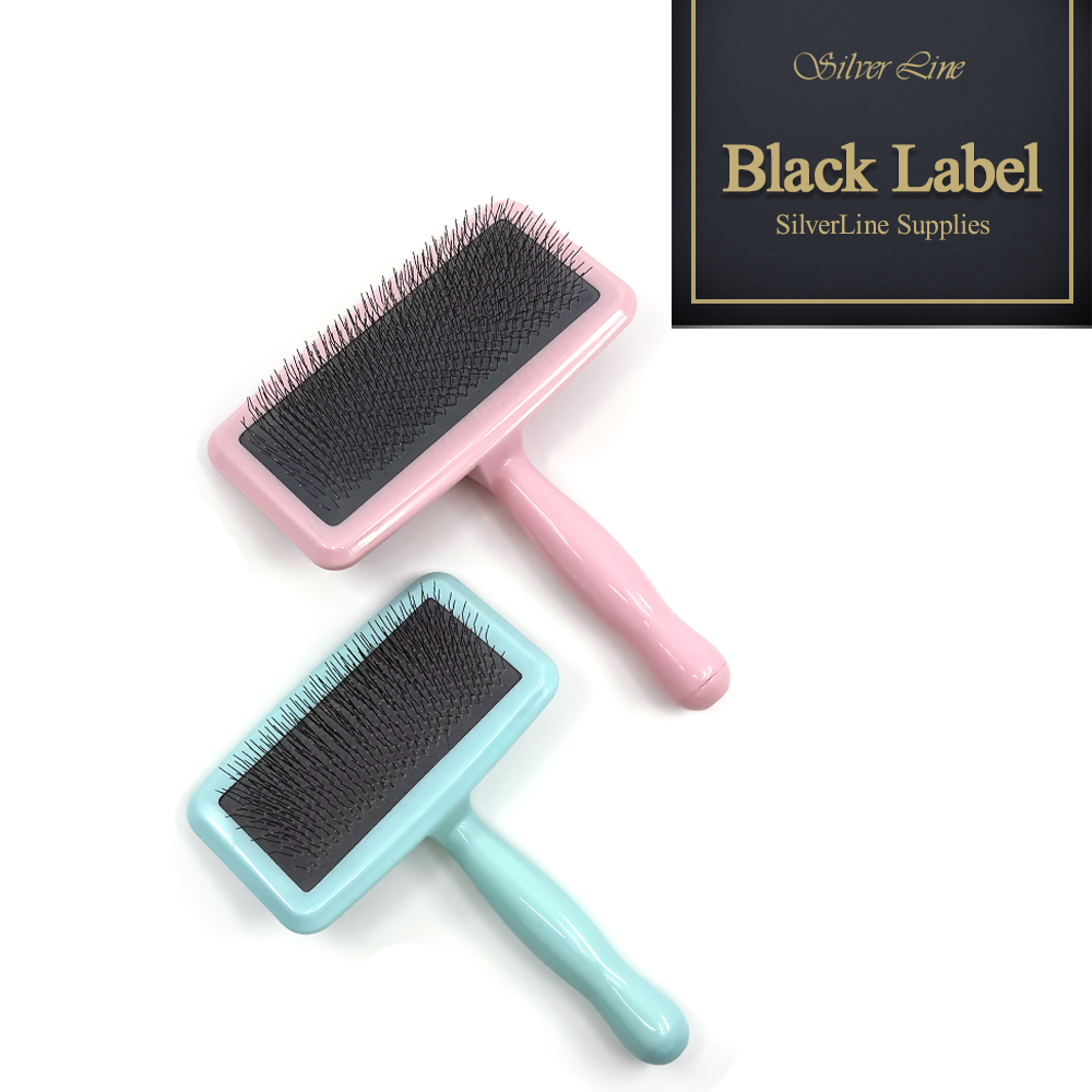 실버라인펫 블랙라벨 소프트 슬리커 피부 저자극 강아지 고양이 브러쉬 빗