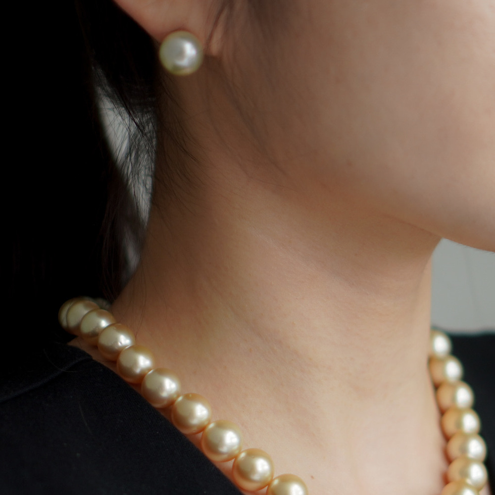 14k 타히티 흑진주 귀걸이 10mm - 상세 이미지 5