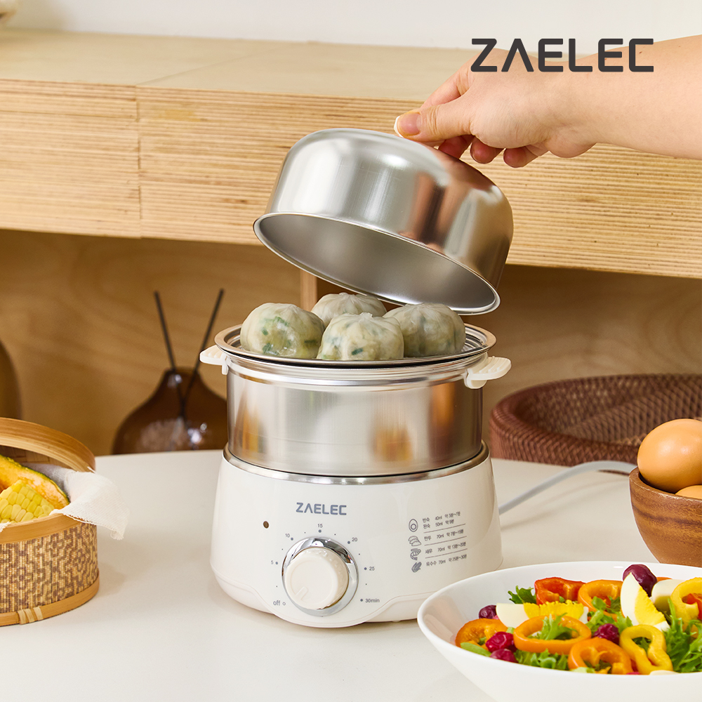 자일렉 올스텐 계란찜기 고구마 만두 호빵 찜기 계란삶는기계 2단