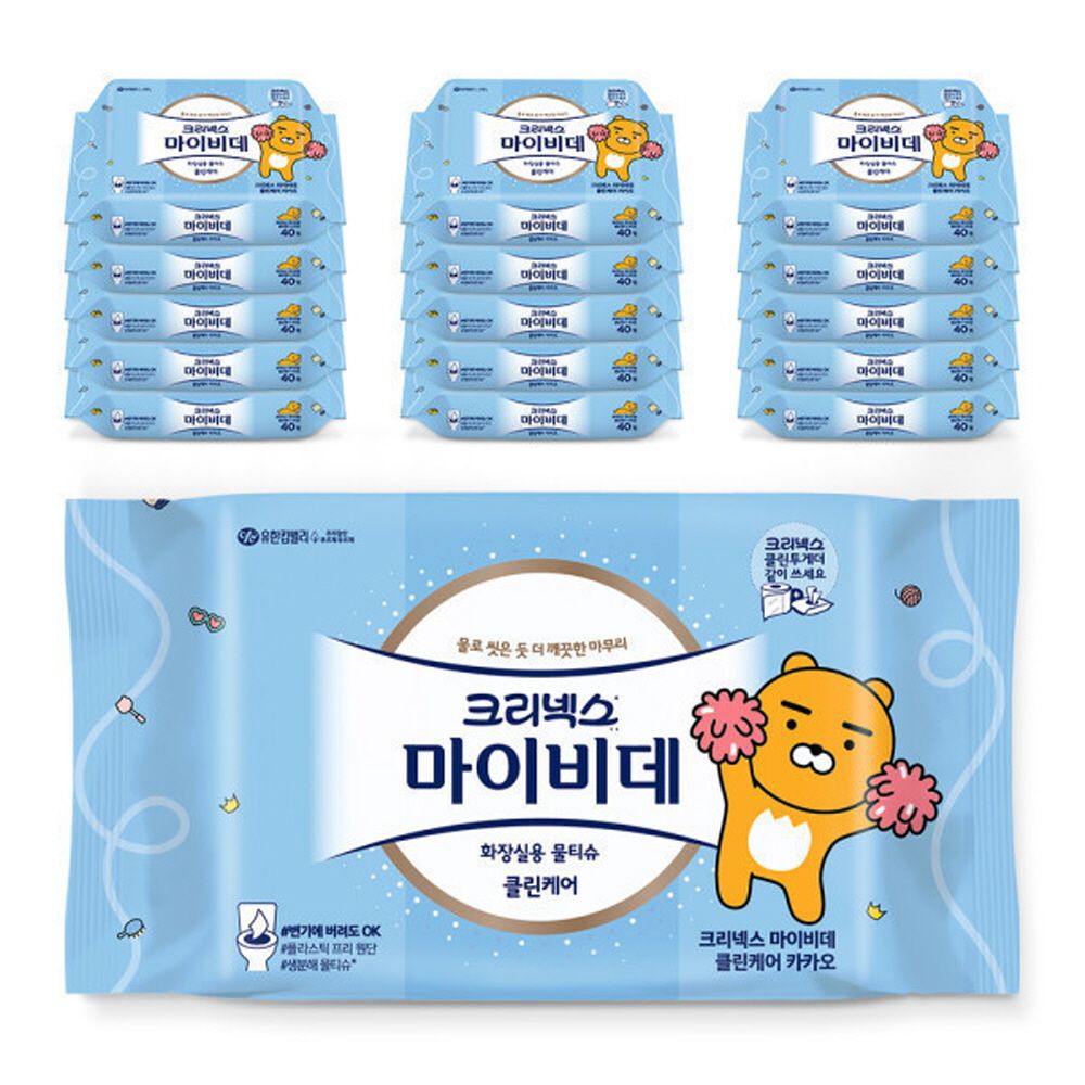 크리넥스 마이비데 클린케어 카카오 40매X16팩