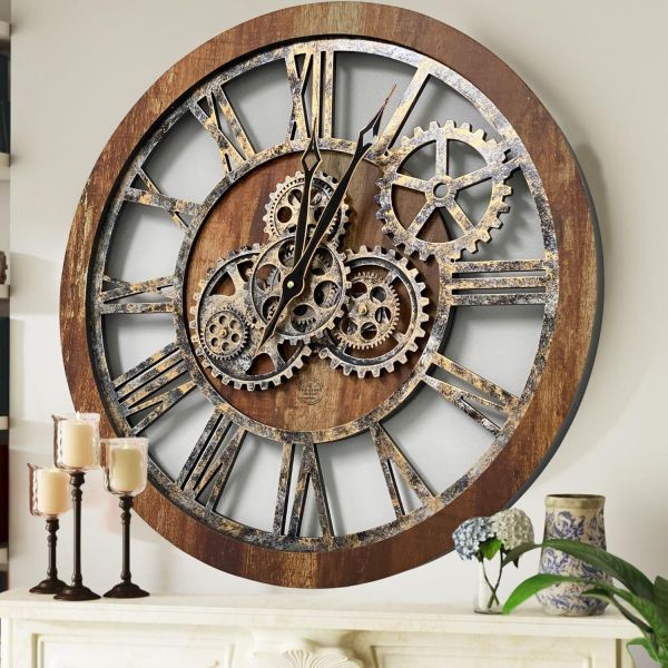 ImprovingLife 빈티지 기어 벽시계 ilclock24thgecl20 실내 인테리어 소음 없는 디자인 : 제이에이치상사10