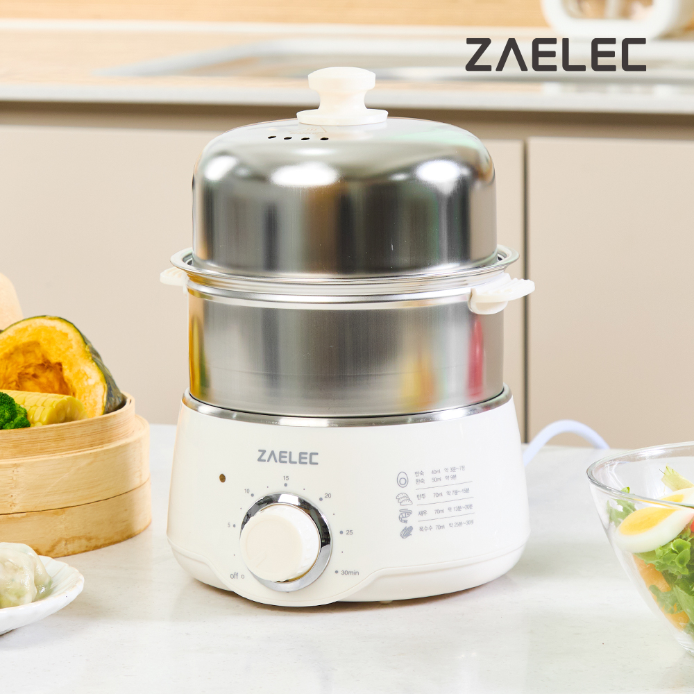 자일렉 올스텐 계란찜기 고구마 만두 호빵 찜기 계란삶는기계 2단