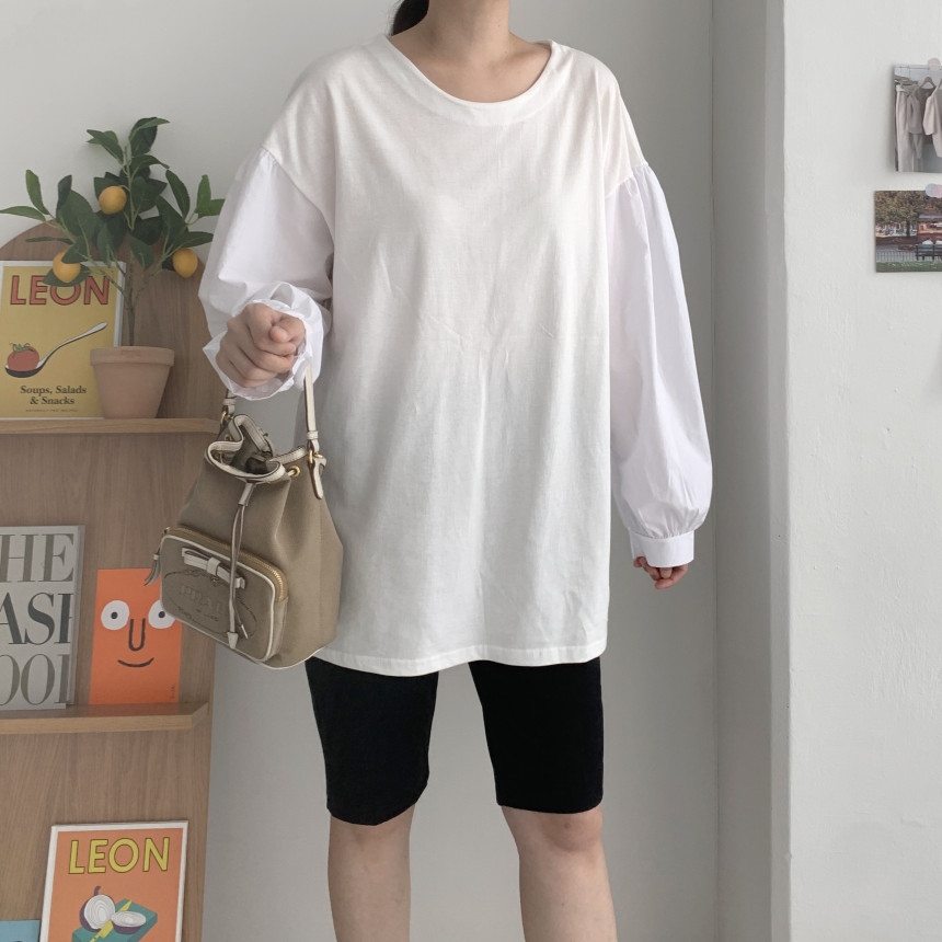 긴팔 퍼프티 빅사이즈 임산부티 블라우스티