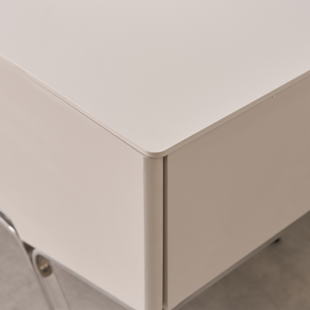 밀크 세라믹 거실장 낮은 85인치 티비다이 TV선반 캄비오 2000mm, 화이트