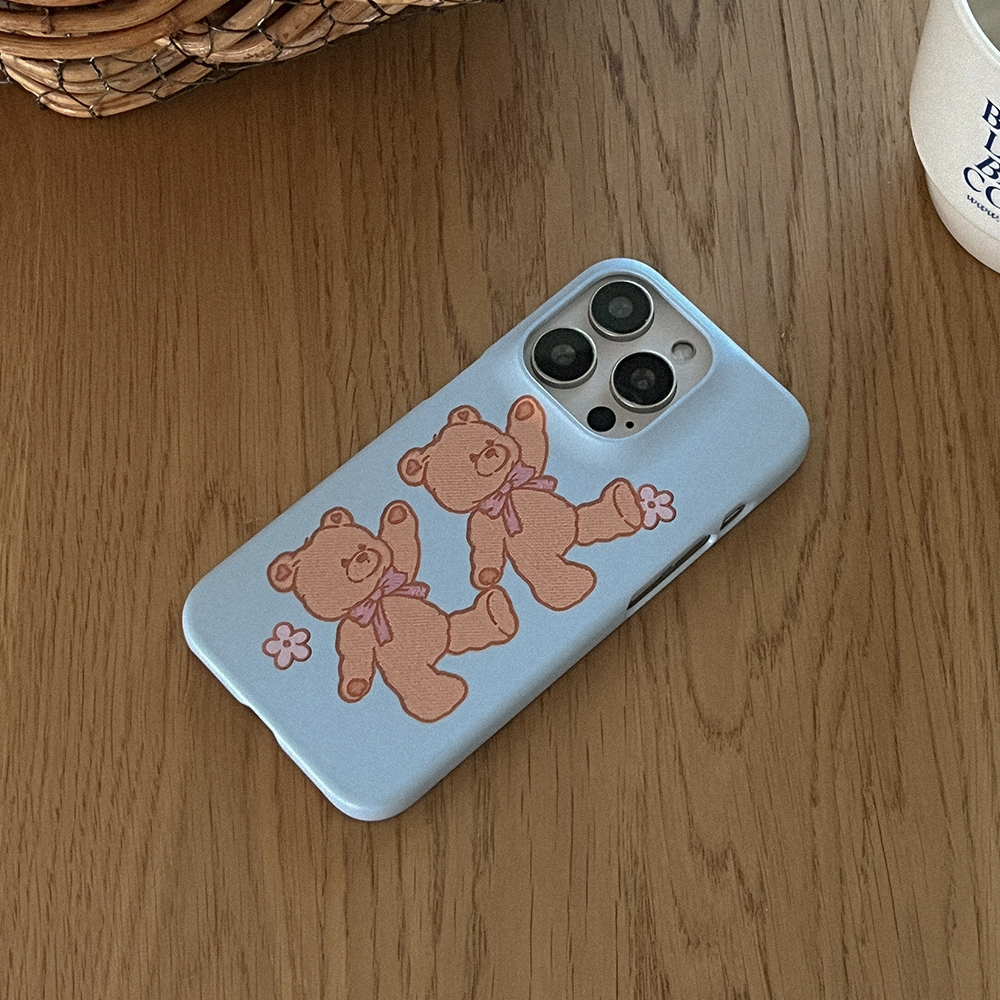 bear embroidery 아이폰 16pro 케이스 하드 - 상세 이미지 2