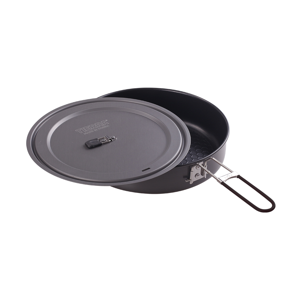 티에라 백패킹프라이팬 티타늄코팅 단품16cm 뚜껑포함 등산 낚시 초소형 초경량
