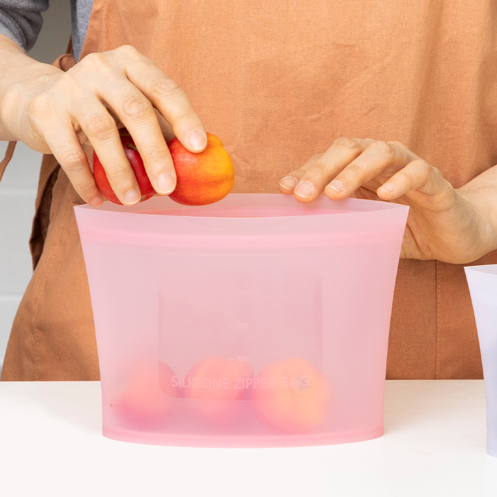 국산 실리콘지퍼백 실리콘지퍼팩 스탠딩 푸드백 500ml