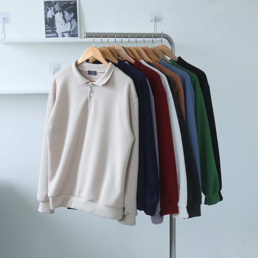 1+1 남자 맨투맨 오버핏 빅사이즈 카라 맨투맨