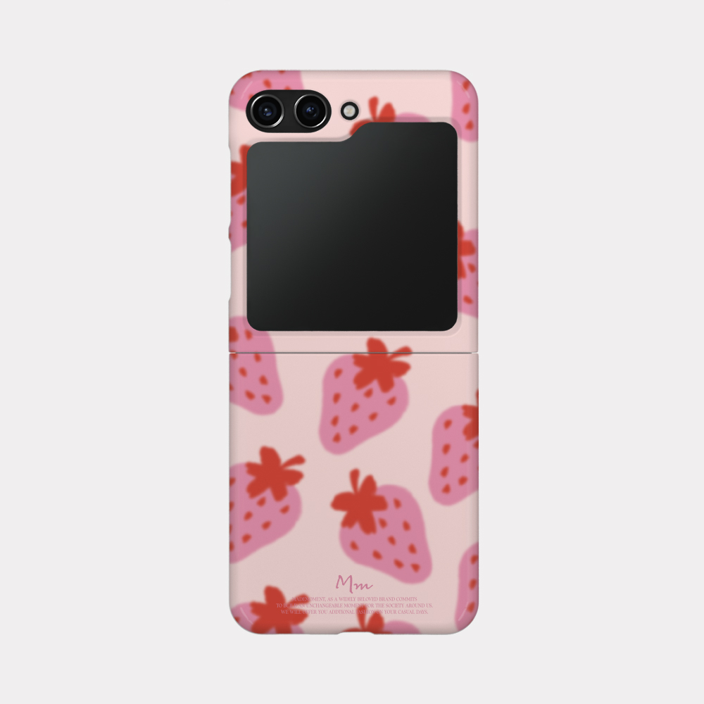 strawberry delight pattern 갤럭시 Zflip5 케이스 하드 제트