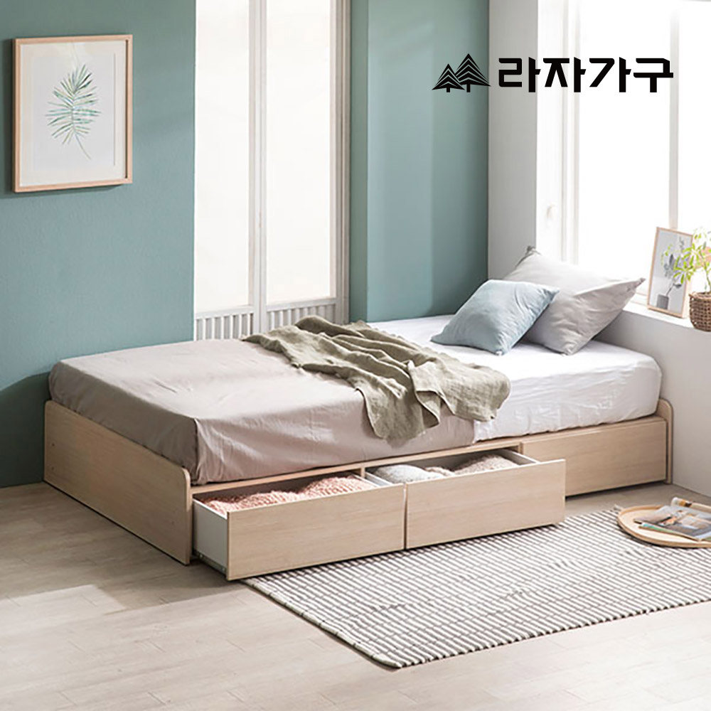 라자가구 베티 A형 무헤드 벙커 수납 서랍형 침대 SS 슈퍼싱글 본넬 매트리스