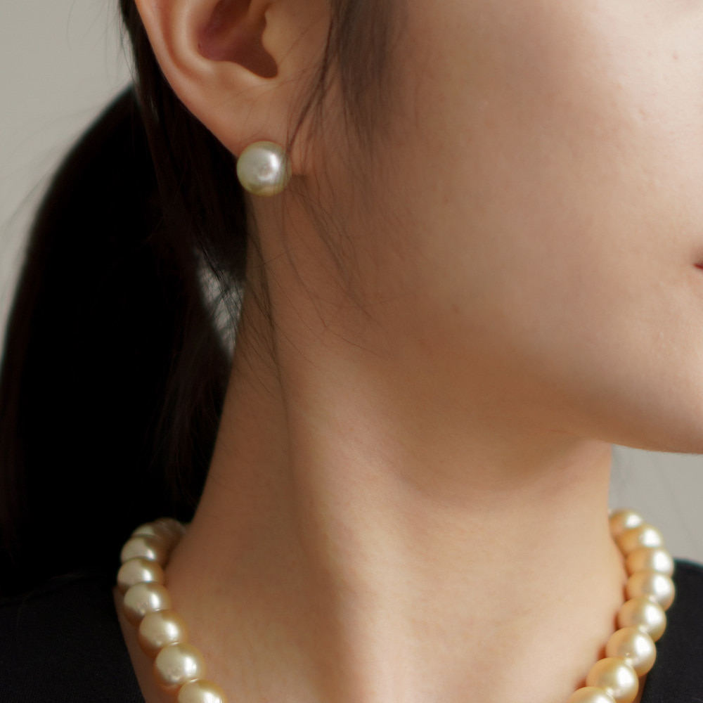 14k 타히티 흑진주 귀걸이 10mm - 상세 이미지 4