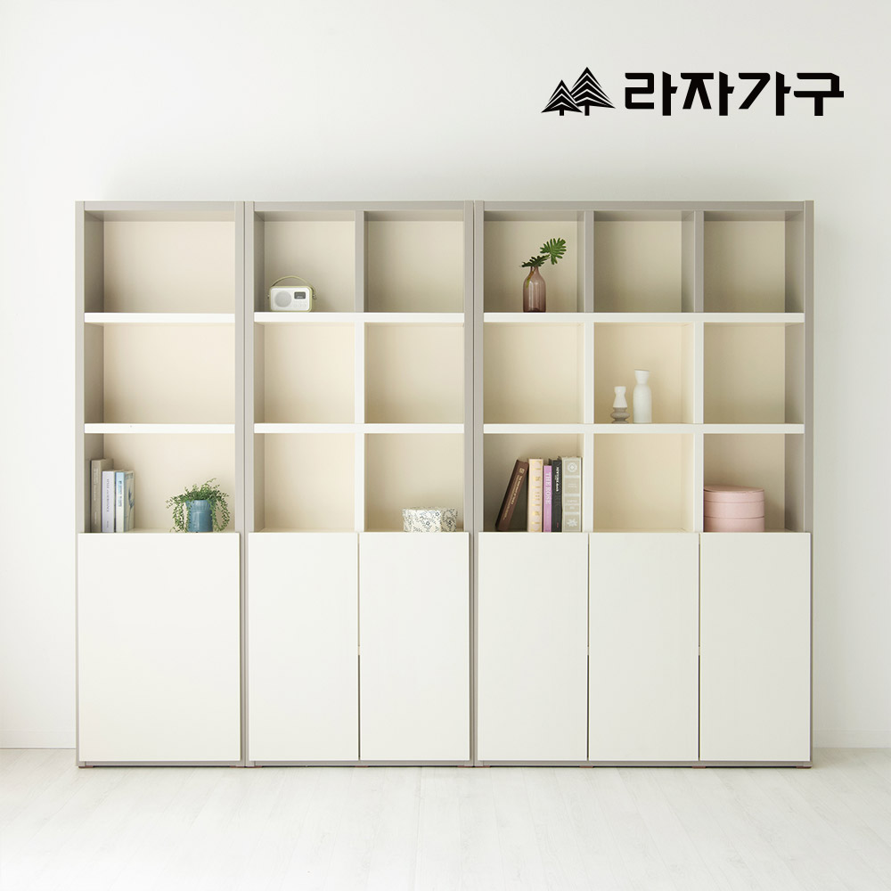 라자가구 메이 거실 서재 다용도 모듈 선반 수납 책장 1200, 5단, 내추럴