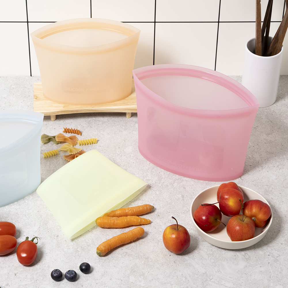 국산 실리콘지퍼백 실리콘지퍼팩 스탠딩 푸드백 500ml - 상세 이미지 2