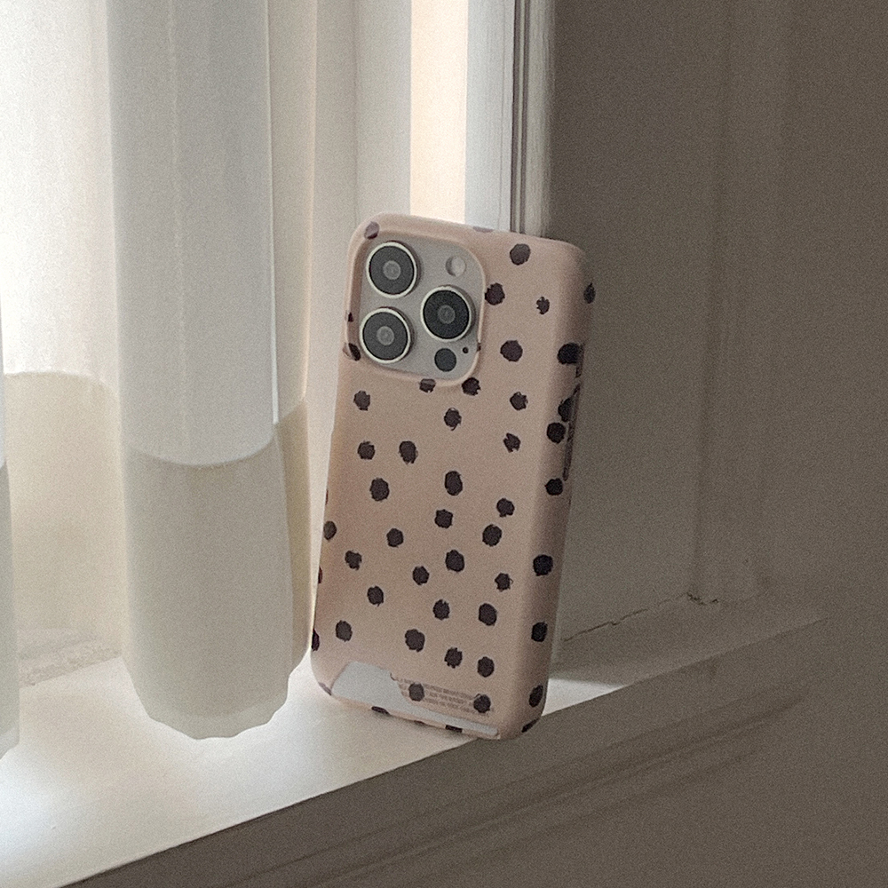 polka dot pattern 아이폰 16pro 카드수납 하드 케이스 - 상세 이미지 4