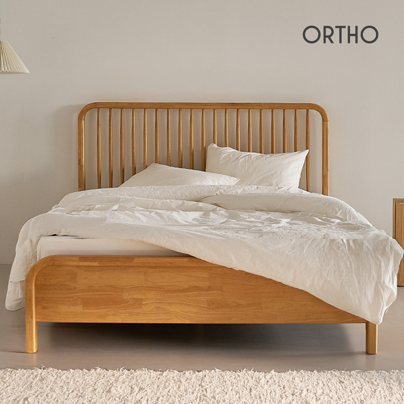 올쏘 진저 고무나무 원목 침대 프레임 Q 내추럴