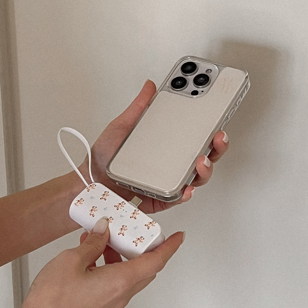 fluffy bear pattern 디자인 [도킹형 보조배터리]