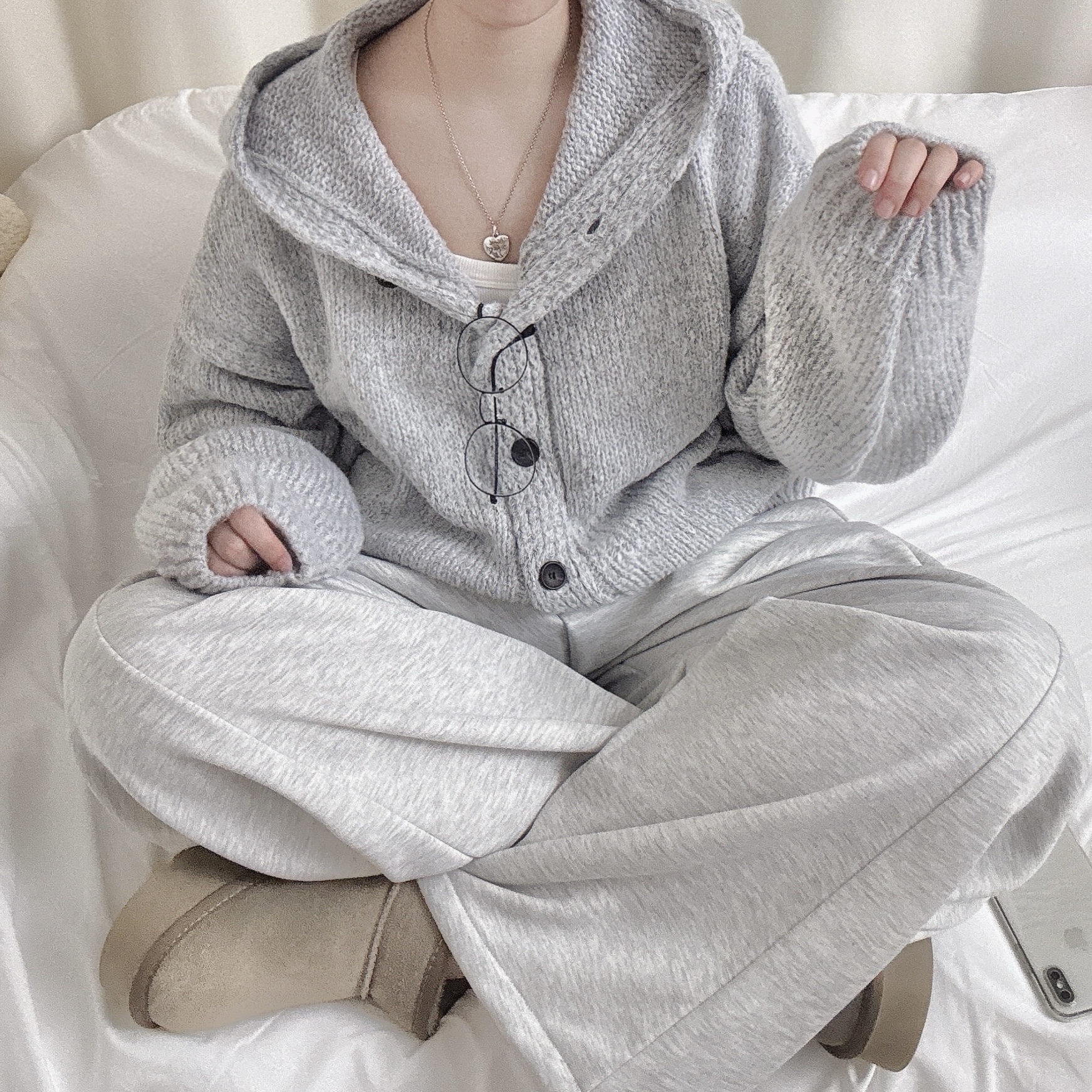 [아방핏/귀여움🧸/퀄비교불가] 폭닥 도톰 고퀄 오버핏 파스텔 후드 니트가디건 봄가디건 - 4color 상세 이미지 16
