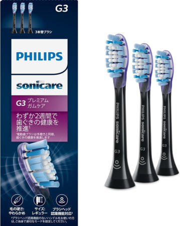 필립스 [해외]필립스 정품 소닉케어 전동칫솔모 교체 브러쉬 3개입 HX9053/96 블랙