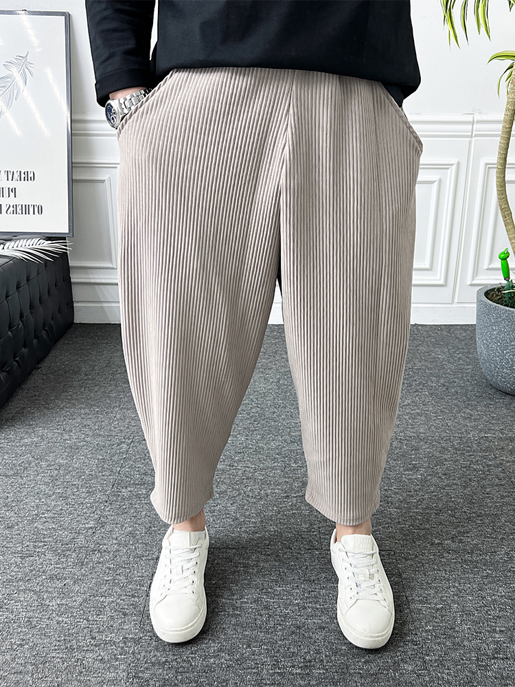 남자 플리츠바지 밴딩 스판 벌룬핏 배기팬츠