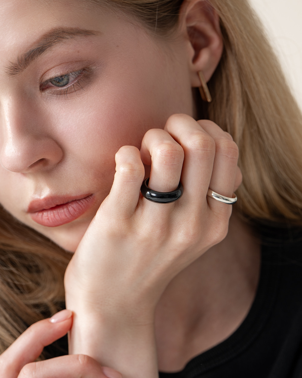 A 제이드 흑옥 옥반지 Deep Black Jade Ring - 상세 이미지 5
