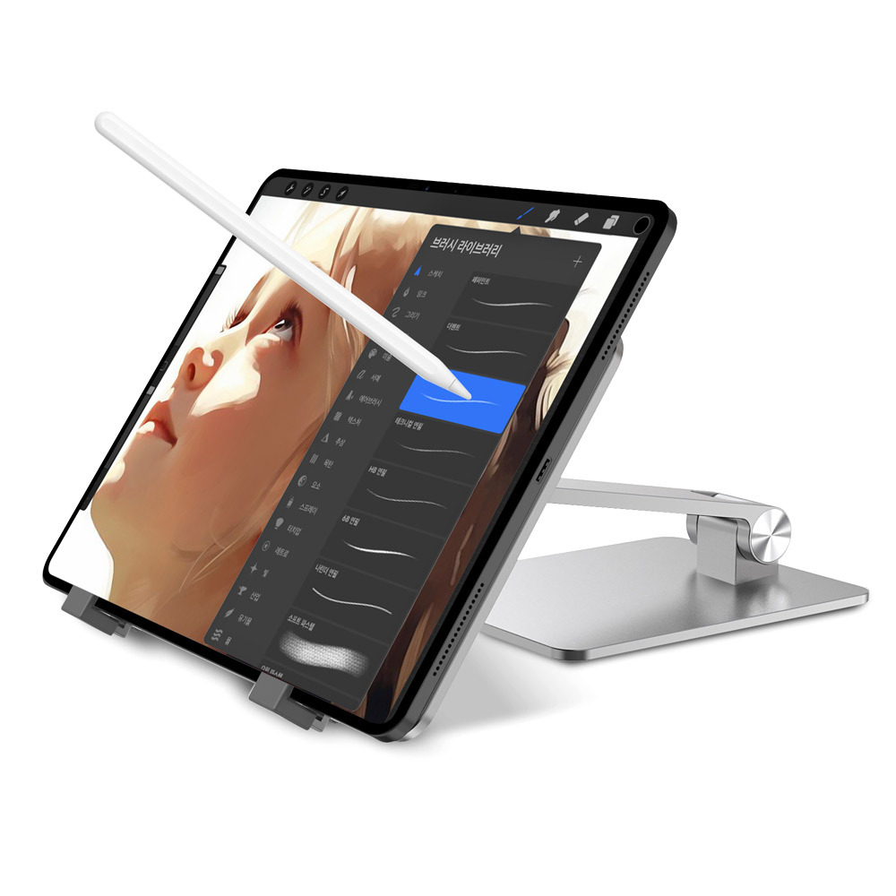 아이패드 프로 M2 M4 마그네틱 C타입 무선충전 각도 조절 회전 메탈 스탠드 거치대 이미지 7