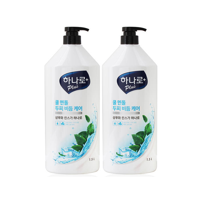 애경 하나로 플러스 샴푸 쿨멘톨, 1.5L, 2개 - 메인 이미지