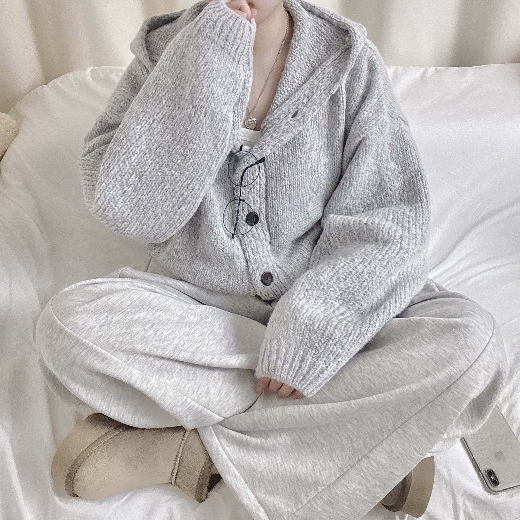 [아방핏/귀여움🧸/퀄비교불가] 폭닥 도톰 고퀄 오버핏 파스텔 후드 니트가디건 봄가디건 - 4color 상세 이미지 15