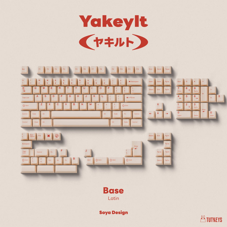 TUT Yakeylt 염료승화 PBT 키캡 라틴 베이스킷 등