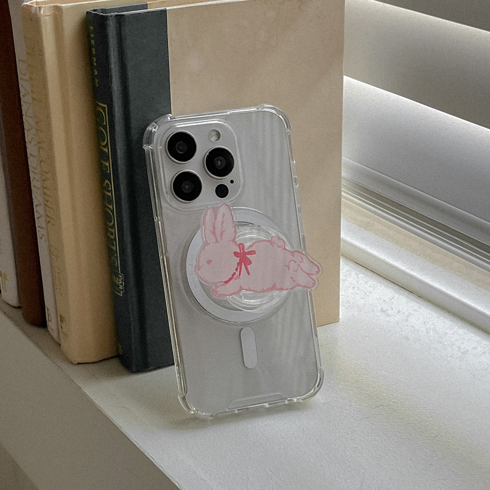 fuzzy ribbon bunny 디자인 [맥세이프 아크릴스마트톡] - 상세 이미지 3
