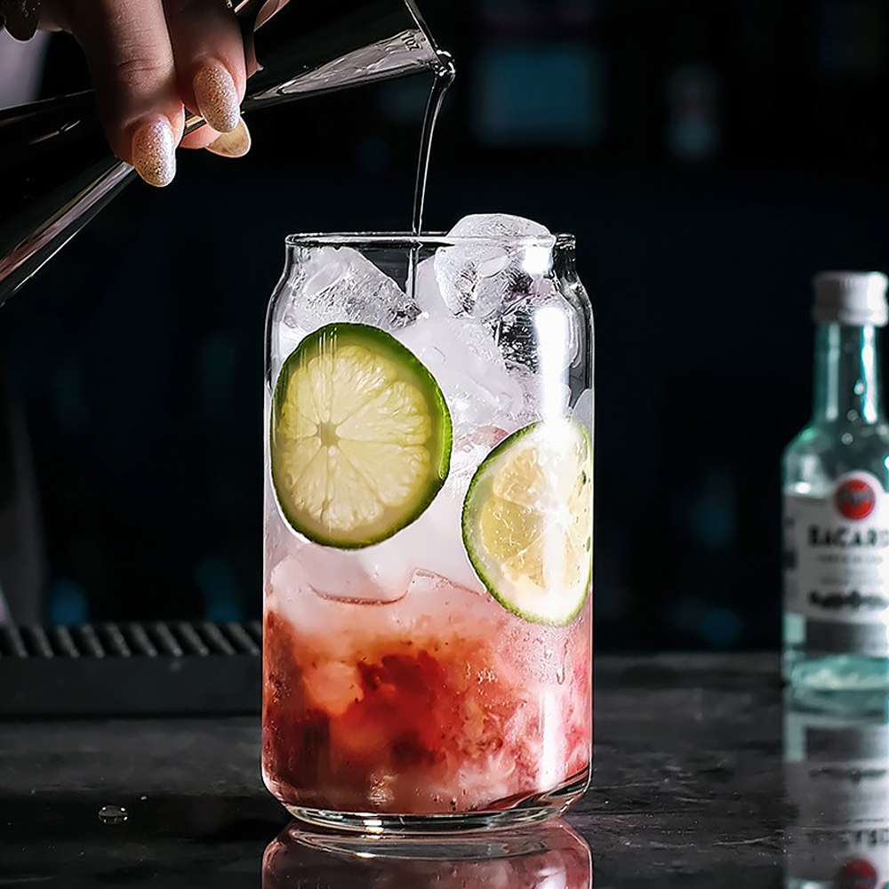 캔 모양 유리컵 리비 글라스 아이스커피 맥주컵 350ml