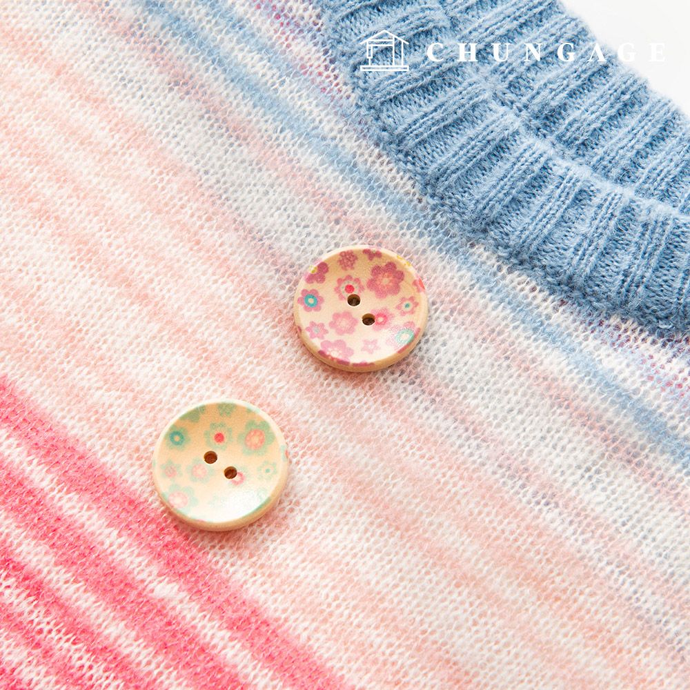 빈티지 우드 코트 가방 소품 나무 단추 30mm 플라워 - 상세 이미지 4