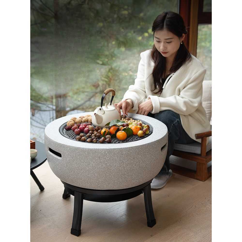 돌 화로대 맥반석 석쇠 캠핑 다기능 바베큐 스토브 화로 A셋트 - 상품 이미지