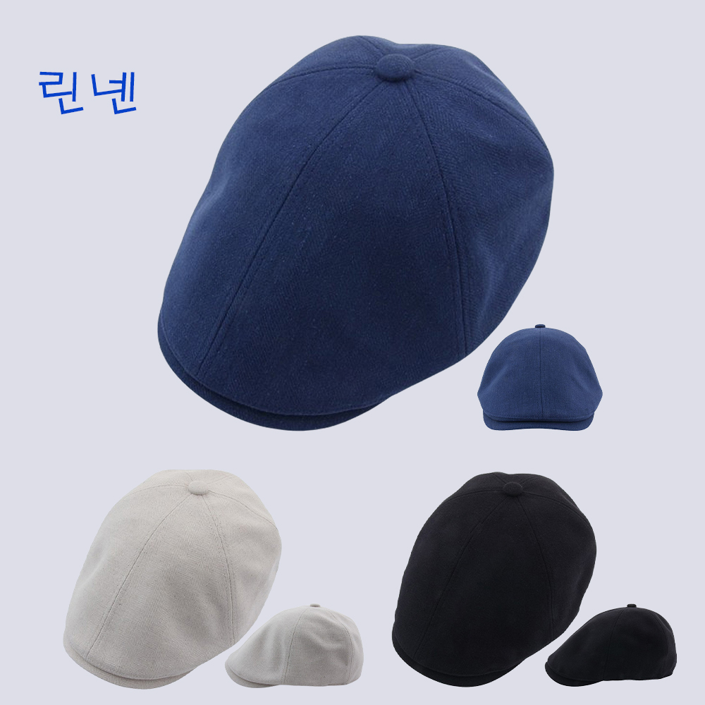 남자 베레모 뉴스보이캡 린넨 탐정 모자 카페 모자 헌팅캡 - 상품 이미지