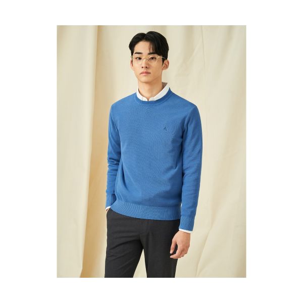 빈폴 BEANPOLE MEN 젠틀 라운드 니트 스카이 블루 BC5151C05Q 284410 : pickersworld